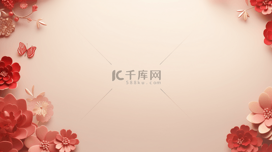 中国风春节桃花装饰背景6