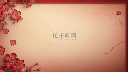 中国风春节桃花装饰背景7