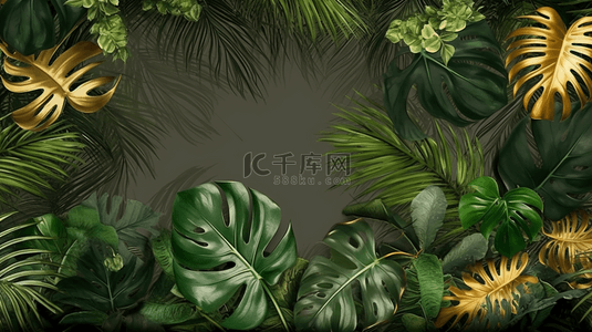 金色热带植物背景图片_基本RGB