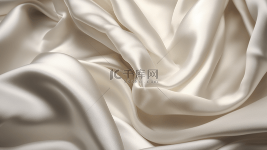 优雅清新的背景背景图片_白色织物，具有柔软波纹质感的背景。