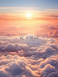 云海黄昏背景图片_日落云海唯美的天空10