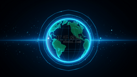 科技科幻数据蓝色背景图片_蓝色科技感地球简约背景12