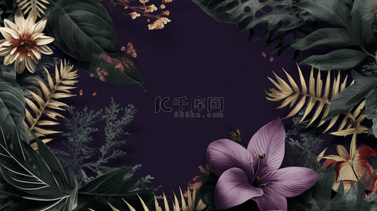 春夏叶子背景图片_植物花卉模拟插图