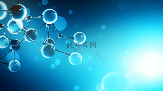 生物科技分子背景图片_蓝色生物科技分子结构背景16