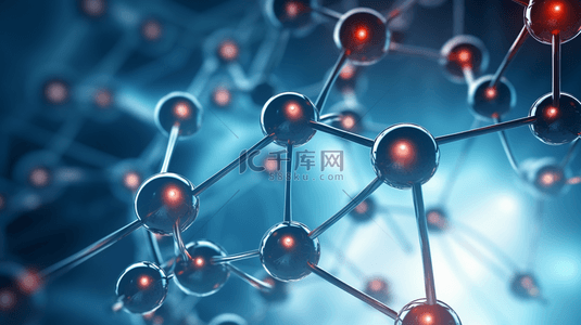 蓝色、数字背景图片_蓝色生物科技分子结构背景11