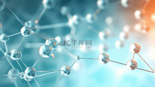 蓝色生物科技分子结构背景7