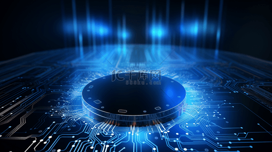蓝色科技商务电子背景图片_蓝色科技感商务集成电路背景30