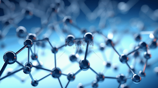 蓝色、数字背景图片_蓝色生物科技分子结构背景10