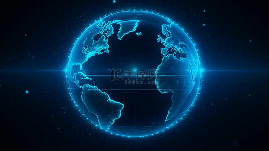 商务简约地球背景图片_蓝色科技感地球简约背景25