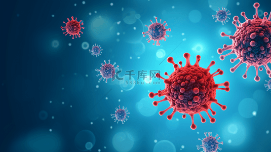 大屏标题背景图片_新冠病毒在浅紫色背景上的矢量图。