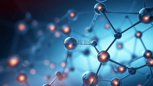蓝色生物科技分子结构背景1