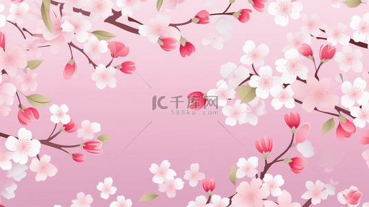 花卉的背景图背景图片_画有花朵的弹簧背景图