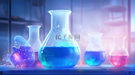 化学生物背景图片_实验室玻璃容器简约背景1