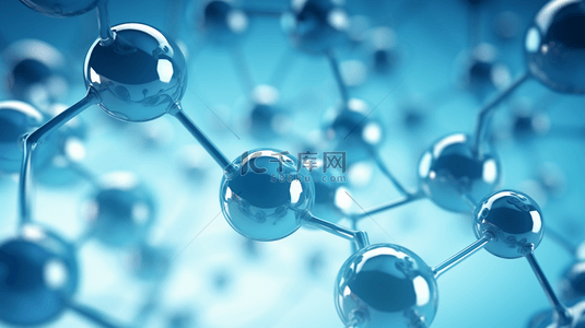 蓝色、数字背景图片_蓝色生物科技分子结构背景3