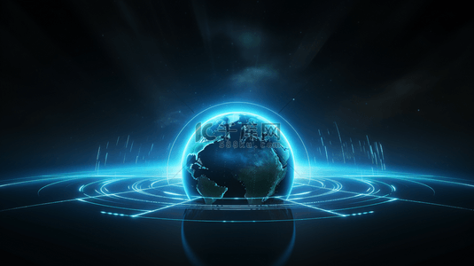 科技科幻数据蓝色背景图片_蓝色科技感地球简约背景21