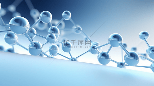 蓝色生物科技分子结构背景18