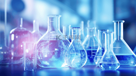 化学背景背景图片_实验室玻璃容器简约背景6
