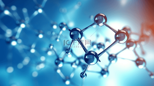 蓝色生物科技分子结构背景25