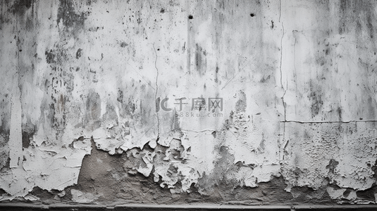 一面旧灰色墙壁，带有自然水泥纹理的泥泞混凝土背景。