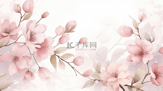 手绘花卉插画背景图片_水彩花卉背景