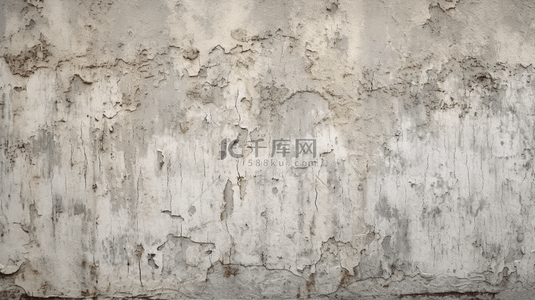 破旧的白色自然水泥或石材老纹理，作为复古图案墙的背景。