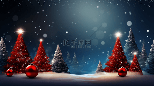 圣诞节贺卡背景图片_金色和黑色的圣诞树节日横幅