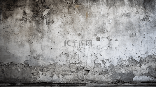 一面旧灰色墙壁，带有自然水泥纹理的泥泞混凝土背景。