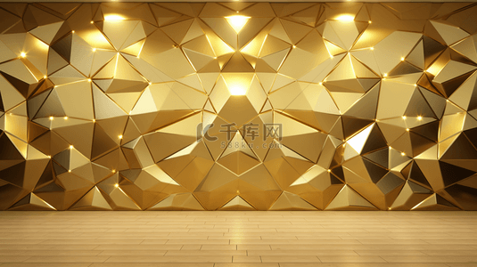 黄金质感抽象墙面设计