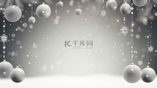 时尚冬季背景图片_时尚的圣诞节横幅，附带3D圣诞球。