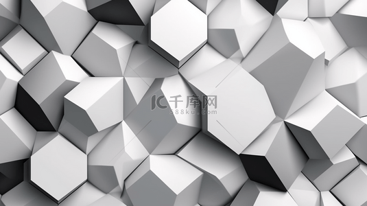 设计杂志模板背景图片_抽象几何六边形风格白色背景矢量图