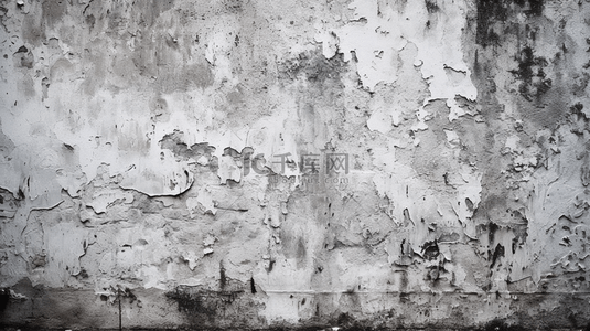 纸质复古背景背景图片_一面旧灰色墙壁，带有自然水泥纹理的泥泞混凝土背景。