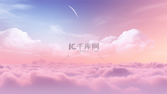 海报宁静背景图片_梦幻粉紫色平静的天空背景