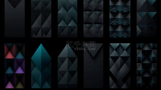 渐变三角背景图片_一组抽象创意背景设计，颜色为深灰。