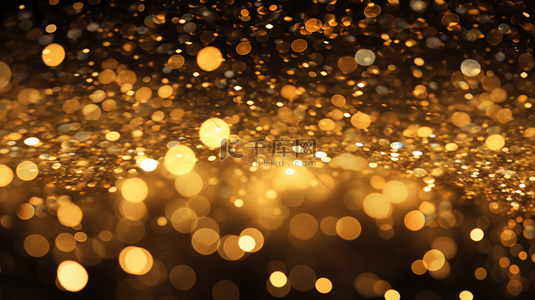 金闪粉光在暗色背景上隔离的金色石头，模糊纹理抽象闪耀。