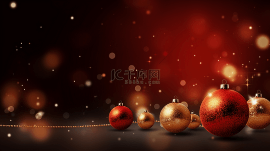 祝福语卡片背景图片_圣诞快乐的雪花和球装饰横幅设计