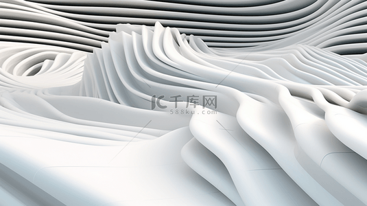 白色架构背景，3D渲染，现代几何图案壁纸，未来技术设计。