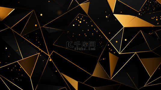 商务时尚背景图片_豪华的背景，有重叠的六边形形状和金色线条装饰。