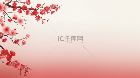 红色梅花灯笼背景图片_红色中国红喜庆春节简约背景5