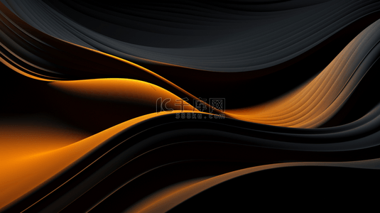 黑色波浪底座背景抽象极简设计。