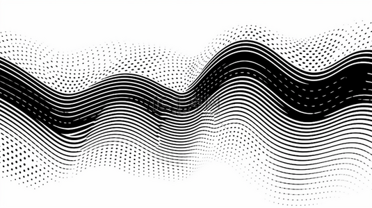 简约商业模板背景图片_摘要：深灰色和白色的小点和波浪线半色调背景。