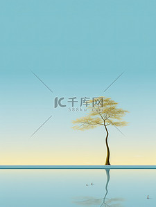 中国山水淡蓝色天空纯色背景11