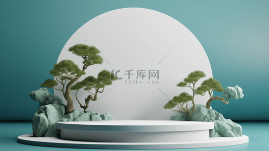 中国风简约装饰展示台背景24