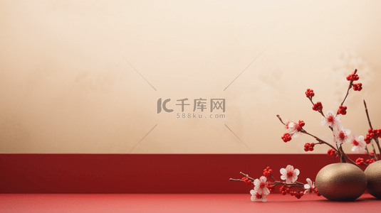 红色中国红喜庆春节简约背景30