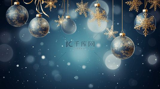 十二月背景图片_“Merry Christmas”字母与金色丝带