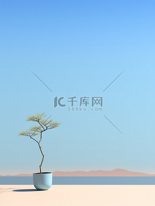 中国山水淡蓝色天空纯色背景9