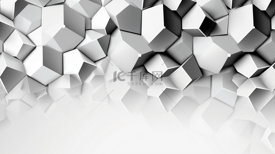 抽象现代几何六边形样式白色背景矢量图。