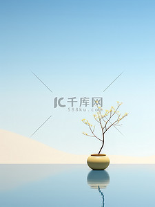 中国山水淡蓝色天空纯色背景7