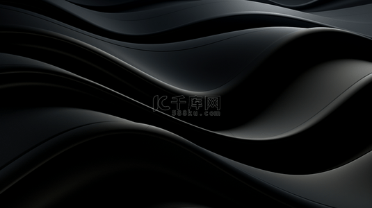 黑色波浪底座背景抽象极简设计。
