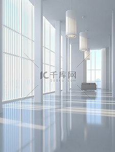 办公室现代风格背景图片_白色现代办公室半透明风格窗户14