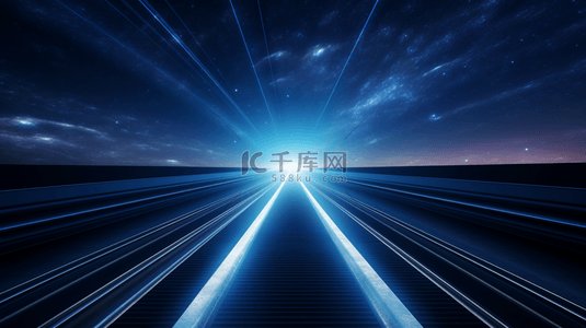 蓝色科技光束背景图片_蓝色科技感未来光线隧道背景6